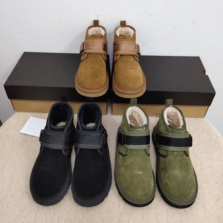 

Men's Mogical Fur Snow Boots: Warm Winter Footwear with Designer Style, Black