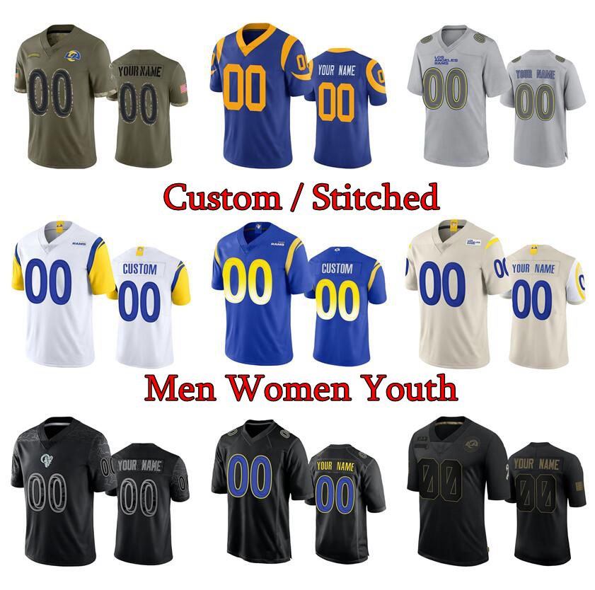 

CUSTOM 10 Cooper Kupp Jersey Los Angeles''Rams''Aaron Donald Jalen Ramsey Matthew Stafford Bobby Wagner custom any name number rugby footbal, Stitched