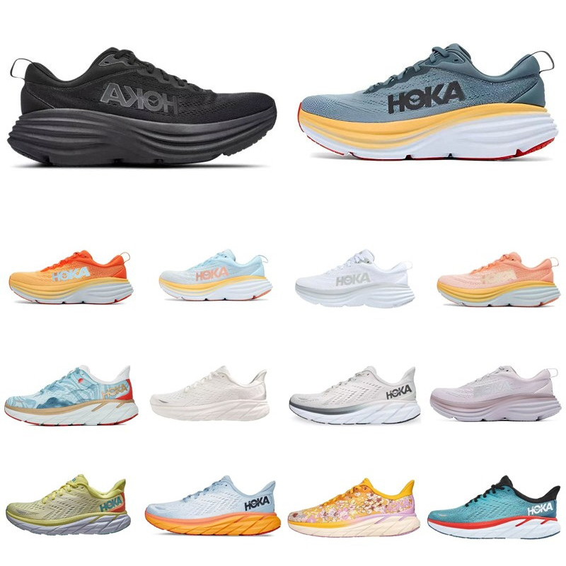 

Designer HOKA ONE Clifton 8 Bondi 8.0 Shoes Mens Womens Hokas Utility Runner Shock Absorbing Road Sneakers Breathable Training Outdoor Men Trainers, With box