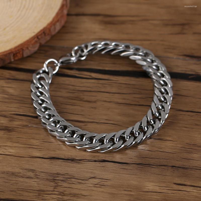 

Link Bracelets Mens & Bangles Stainless Steel Wrist Band Hand Chain Jewelry Gift Pulseira