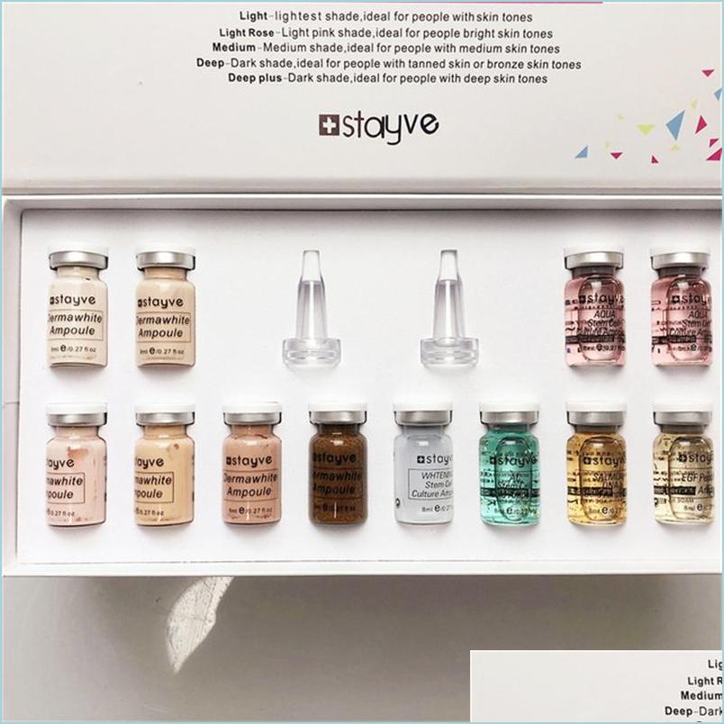 

Foundation 12Pcs Korean Cosmetics Stayve Bb Foundation Cream Glow Ampoe Serum Mesowhite Brightening For Whitening Acnes Antiaging Dr Dhsu0, As the pics showed