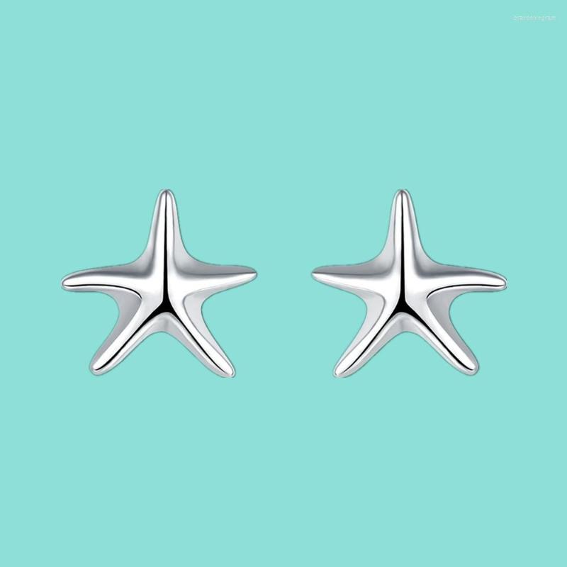 

Stud Earrings Fashion 925 Sterling Silver Starfish For Women Wedding Engagement Jewelry Christmas Gift Party