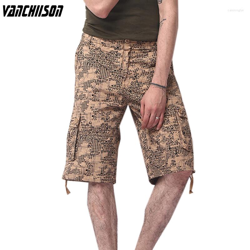 

Men's Shorts Men Print Cargo Knee Length Retro Vintage Joggers Plus Size For Summer Fashion Casual Cotton TUE19I43, Beige
