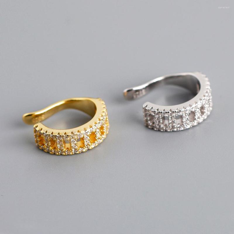 

Backs Earrings 925 Sterling Silver CZ Hollowed Ear Cuff Single Earring F220