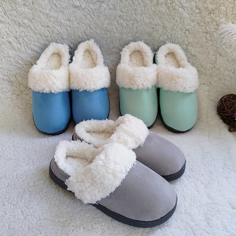 

2022 autumn/winter trendy fashion slippers color variety suede warm plush non-slip platform slippers, Black