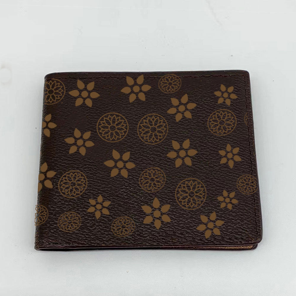 

Luxury Flap Purse Designer Bags lvs Clutch Short Wallet Men PU leather Square handbags Plaid Fashion Pocket Old Flower Chirstmas Gift to Valentine, Black