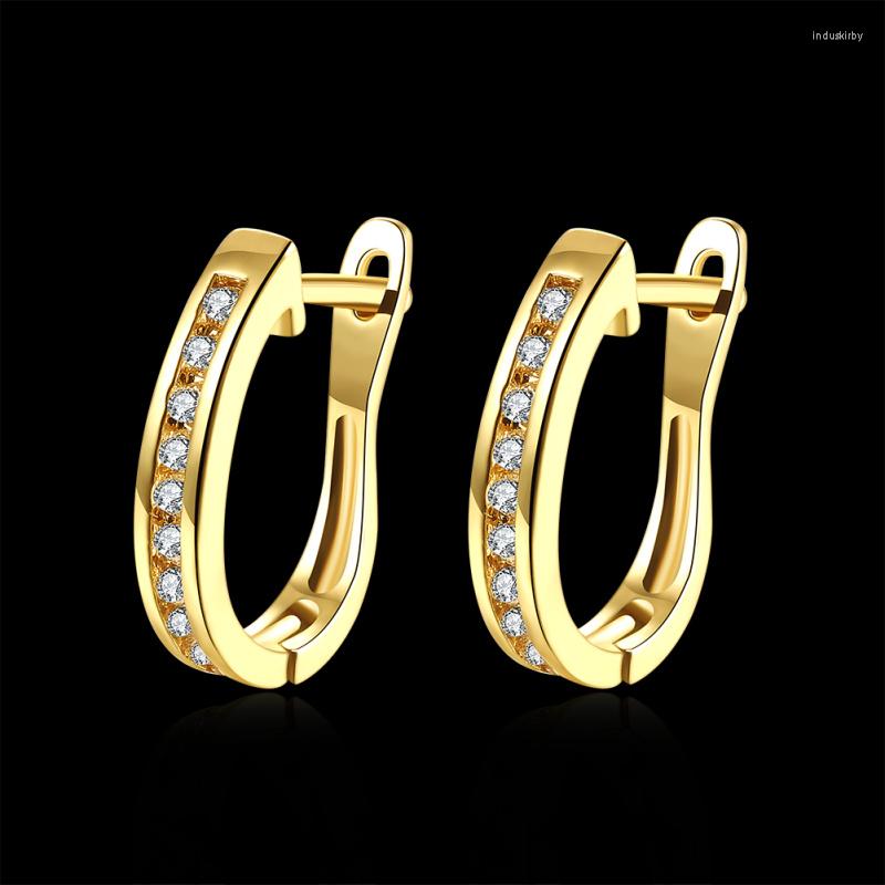 

Backs Earrings Jewelry Gold Zircon White Cubic Zirconia Ear Clip For Women AE2124