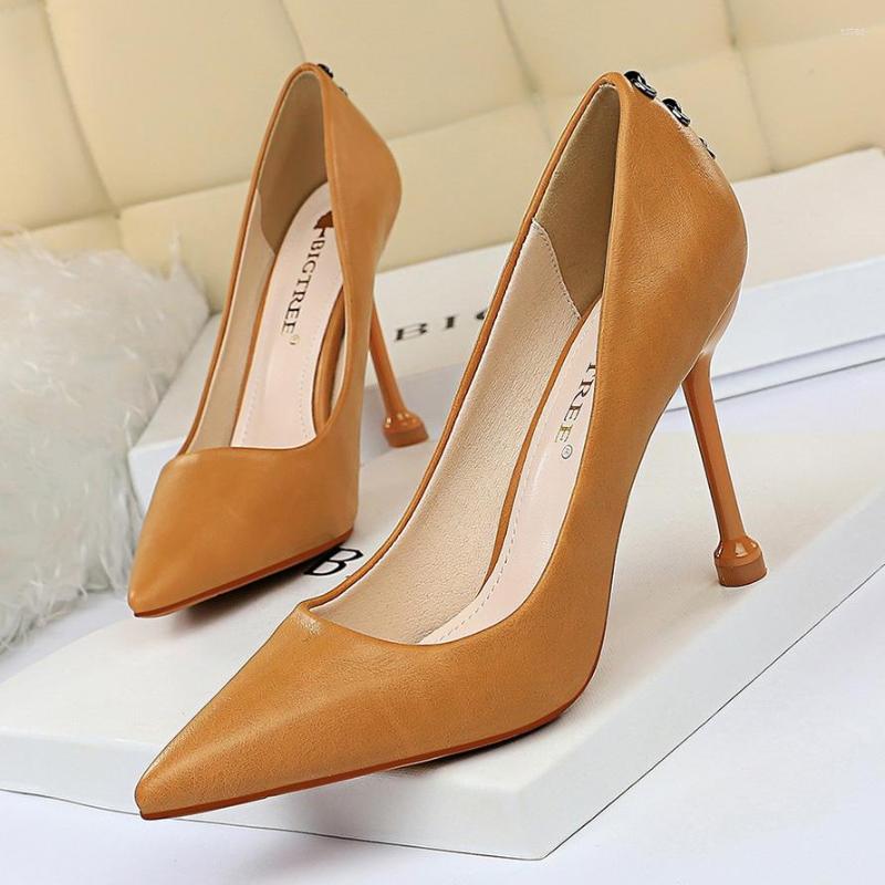 

Dress Shoes Pumps Women Luxury Heels Bigtree Pointed Top Extreme High Heele Stiletto Office Fetish Buty, Black