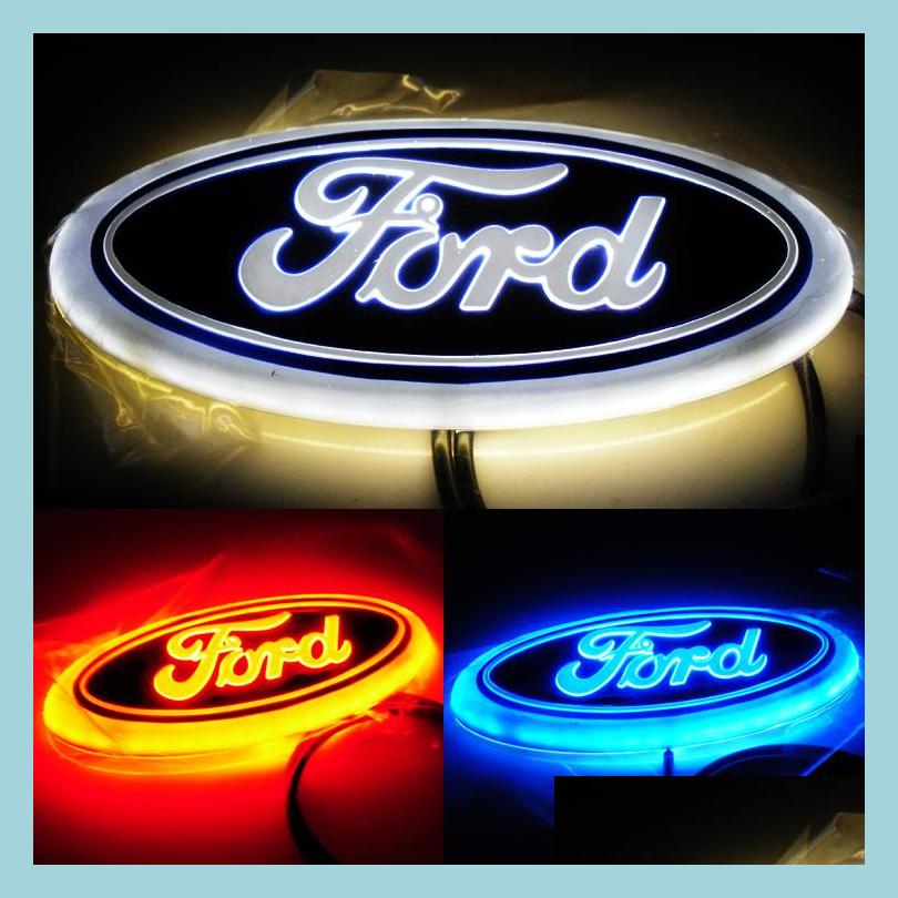 

Car Stickers Led 4D Car Logo Light 14 5Cmx5 6Cm Sticker Badge Blue /Red/White For Ford Focus Mondeo Drop Delivery 2022 Mobiles Motor Dhtzc