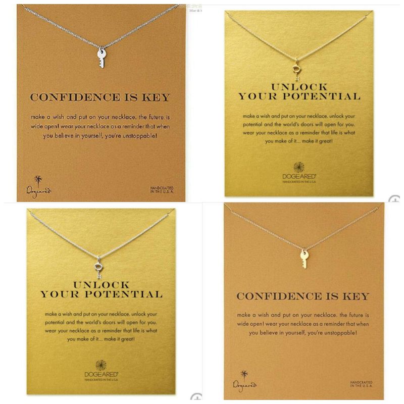 

Unlocking Key Necklace With Card Key Alloy Pendant Necklaces Fashion Jewelry
