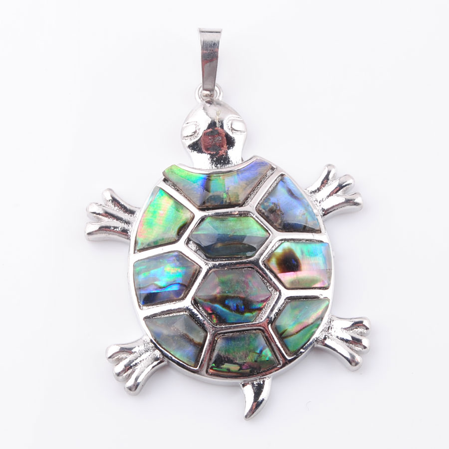 

Natural Zealand Abalone Shell Stone Beads Animal Tortoise Pendant Necklace Women Men Charms Reiki Jewelry Fashion N3642