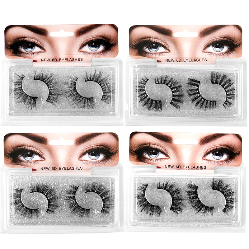 

2022 NEW 6D Eyelashes Wholesale 3D Silk Eyelash 2 pairs Faux Mink lashes