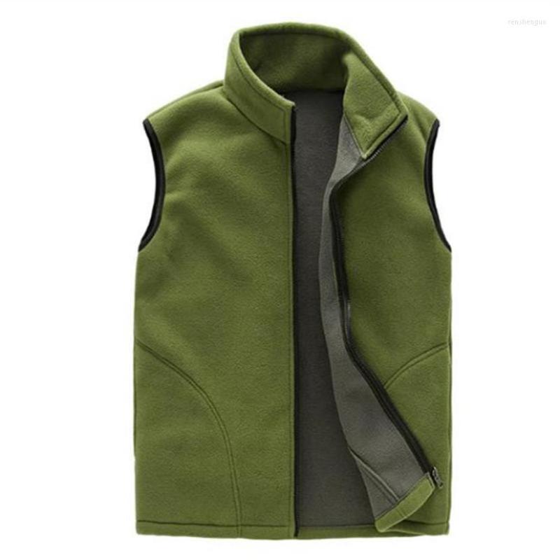 

Men's Vests Men Vest Thin Fleece Fashion Coat Pocket Warm Sleeveless Jacket Army Green Male Casual Sport Hiking Men'S Clothing Autumn, Black
