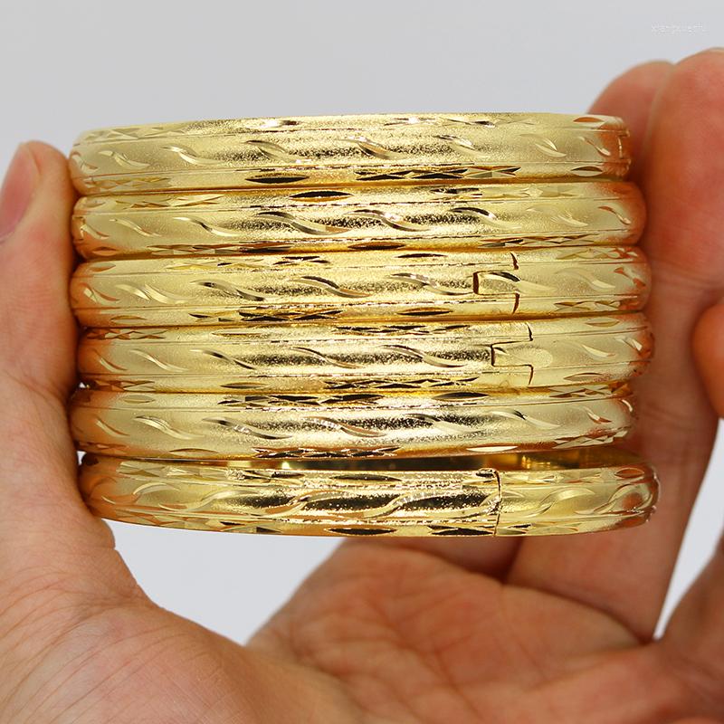 

Bangle Bangles 6 Pcs Ethiopian African Gold Bracelets Ladies Flower Bridal Wedding Jewelry Middle East Items
