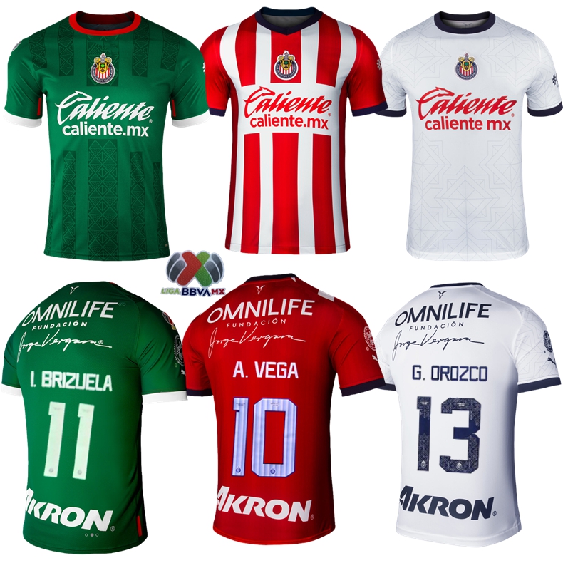 

2022 2023 Chivas de Guadalajara jerseys 22 23 A.ZALDIVAR CALDERON J.MACIAS BRIZUELA A.VEGA PONCE home away Alvarado HOMBRE football shirt, 2022 away jersey