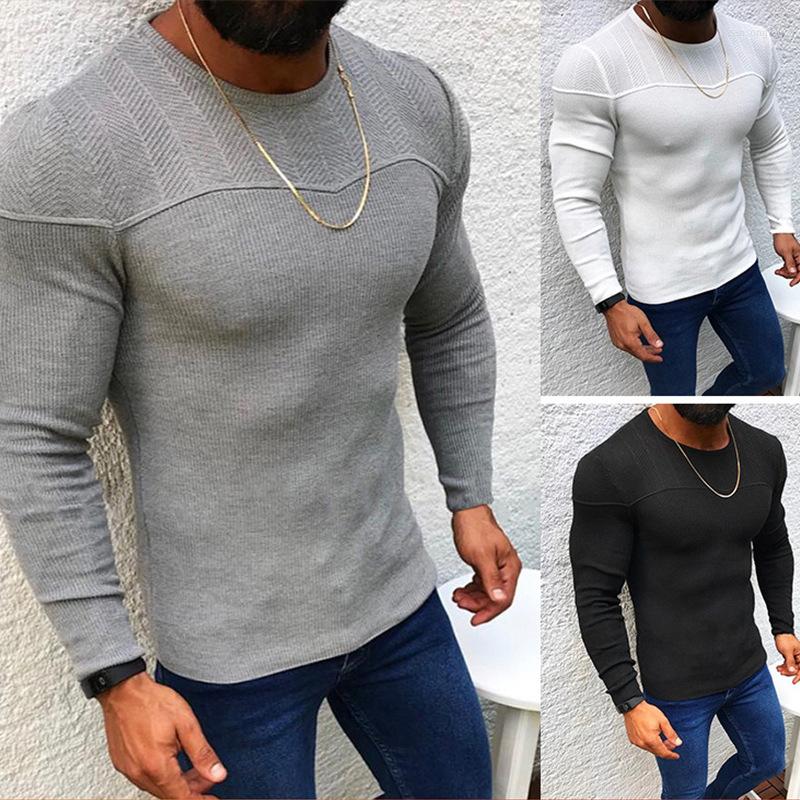 

Men' Sweaters Knit Male 2022 Autumn/winter Pure Color Cultivate One' Morality Round Neck Long Sleeve Coat Sweater In Europe And, Black