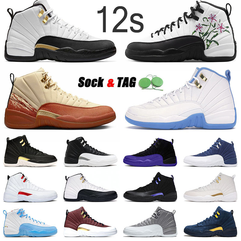 

Outdoor Sport Jumpman 12 Basketball Shoes 12s Fashion Designer Wholesale Sneakers Trainers Hyper GS Floral Bulls Playoffs Winterzed US12 US13 For Mens Womens, P00 40-47 black taxi