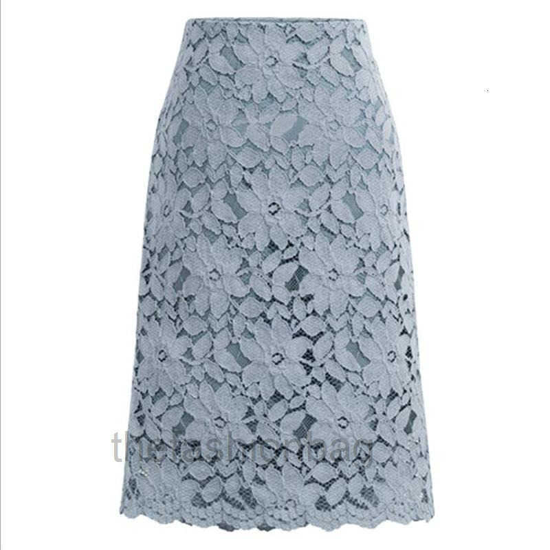 

Skirts Elegant Office Lady Skirt Women High Waist Knee-length Lace A Line Summer Streetwear Plus Size Female Midiskirt, Khaki