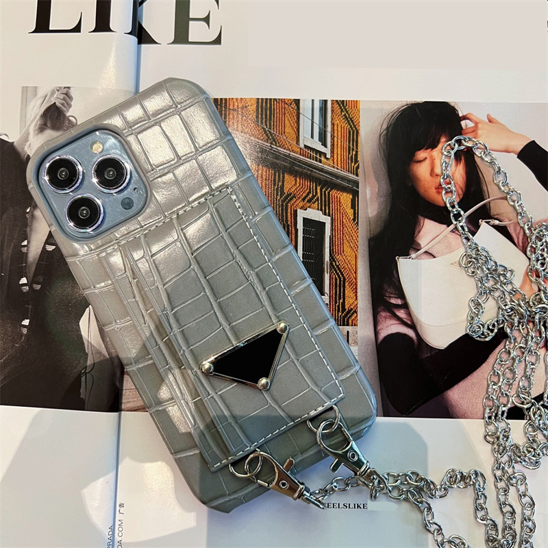 

Metal Chain Cell Phone Case Designer 14 Pro Max Cases For IPhone 13 12 11 Plus Promax Xr Xsmax Luxury IPhone Case, P1