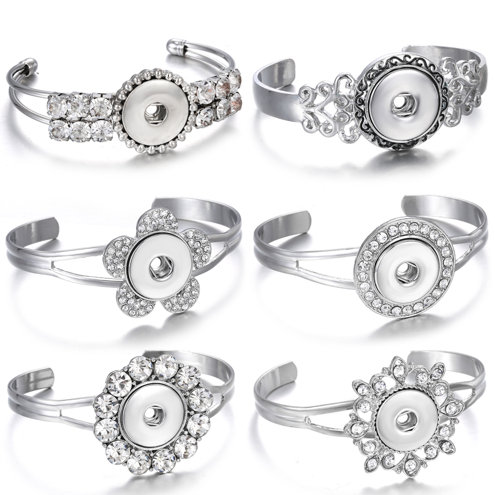 

Charm Bracelets New Snap Button Bracelet Cuff Bangle Metal Sier Color Fit Snaps Buttons Interchangeable Jewelry Drop Delivery 2022 Smtiz