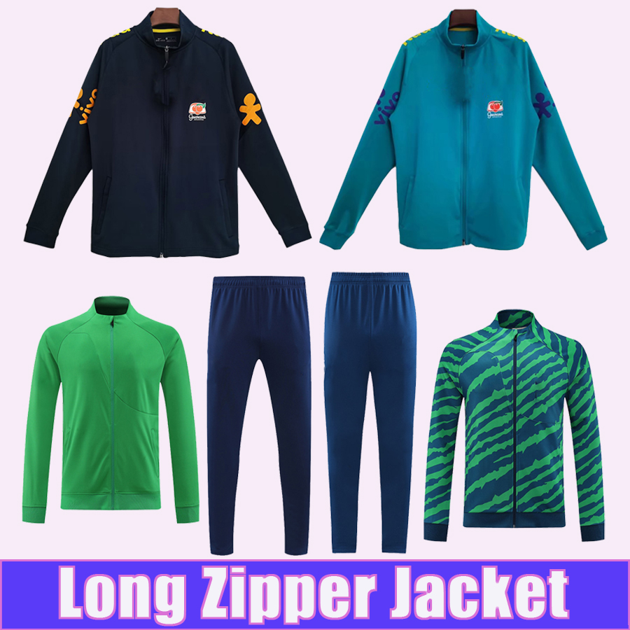 22 23 VINI JR Veste Survêtement Kit Costume Maillot De Football CASEMIRO NEYMAR J R G. JESUS P. COUTINHO T. SILVA PELE MARCELO Full Zip Training