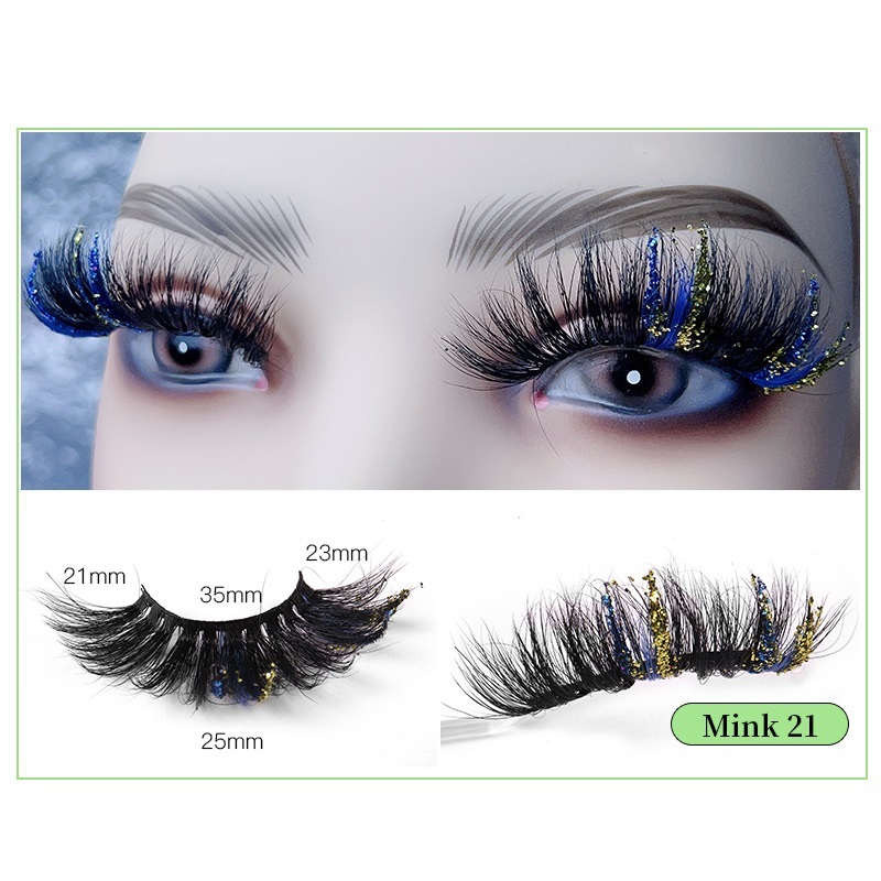 

Handmade Reusable Glitter False Eyelashes Messy Crisscross Multilayer Thick Curly Colorful Fake Lashes Easy to Wear Eyelashes Extensions Makeup