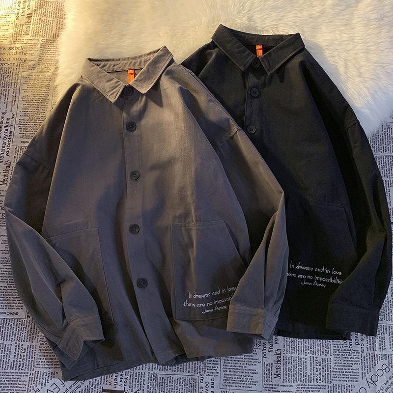 

Men's Jackets Men's Jacket 2022 Spring And Winter Slim Solid Color Embroidered Letter Loose Casual Personality Youth Clothing, Black