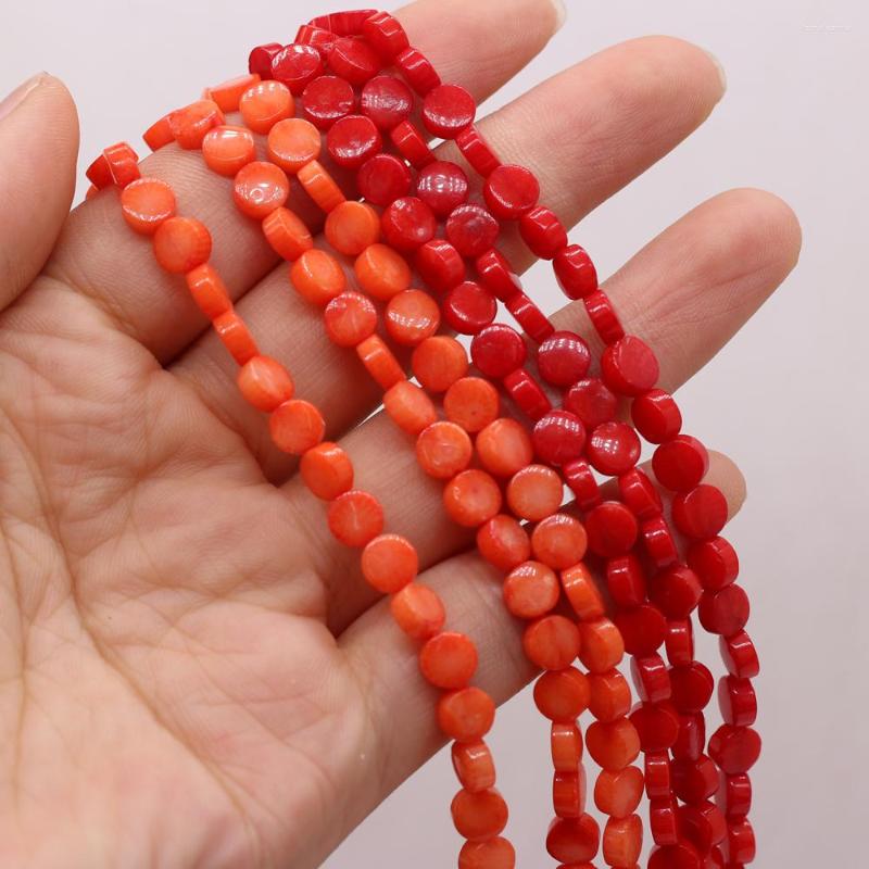

Beads Natural Coral Exquisite Beaded Disc Shape Charms For Women Jewelry Making Bracelet DIY Necklace Accessories 6x6x3mm