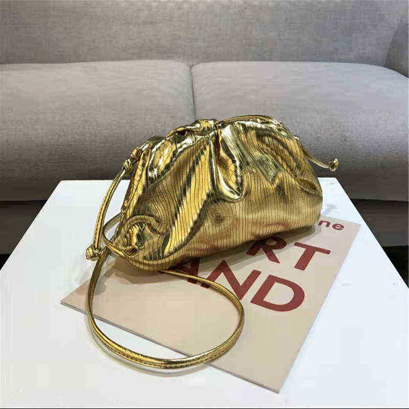 

Evening bag Ladies Bag Fashion Folded Cloud Soft Leather Crossbody One Shoulder Clutch Casual Ball Women 20220607, Silver
