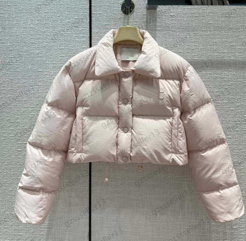 

Puffer Coat Womens Down Parkas Temperament Small Collar Single Breasted Zipper Winter Coats Letter Logo Embroidery Short Jacket Light Warm Women Apparel 1970, 15