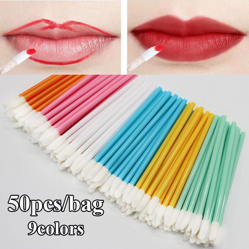 

Makeup Sponges 50pcs Disposable Make Up Lip Brush Lipstick Gloss Wands Applicator Makeups Brushes Portable Extension Cosmetic Beauty Tool