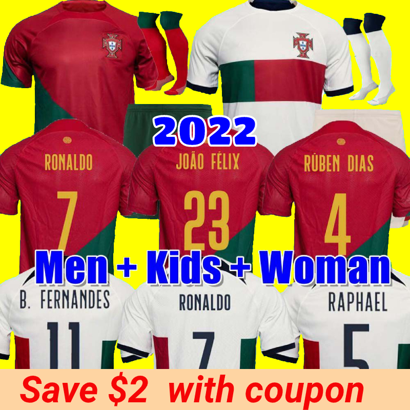 

22 23 Portugal Soccer Jerseys Portuguese Bruno Fernandes Diogo J. Portuguesa Retro Joao Felix 2022 World Cup Football Shirt Bernardo, 2022 home man