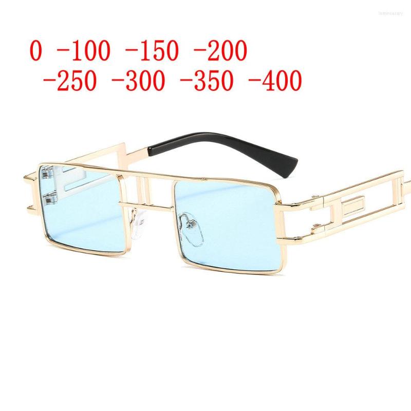 

Sunglasses Frames Diopter Finished Myopia Pochromic Men Women Nearsighted Glasses Fashion Small Punk Blue Lens Sun Frame NX