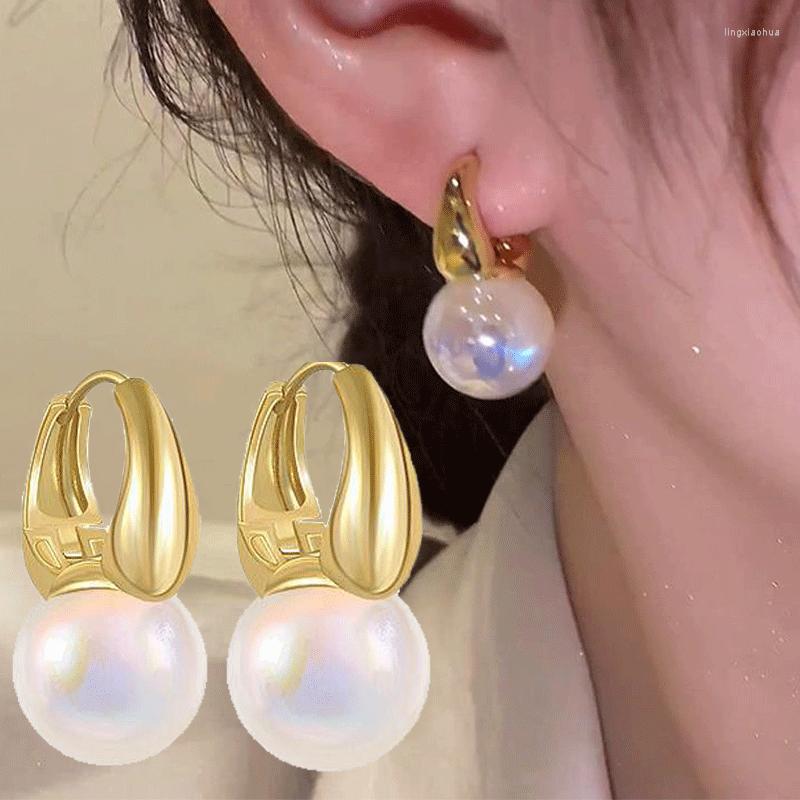 

Stud Earrings French Exquisite Mermaid Pearl For Women Crystal Elegant Cute Earring Jewelry