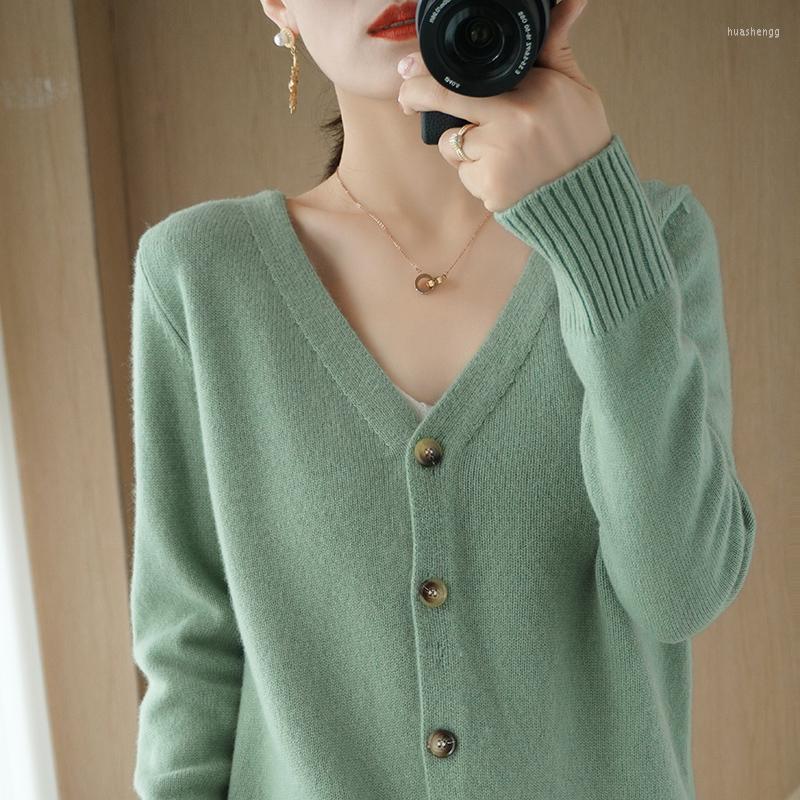 

Women's Knits Women's & Tees Ladies Cardigan Spring Cashmere White V-Neck Sweater Chic Top Jersey Knit Jacket, Black