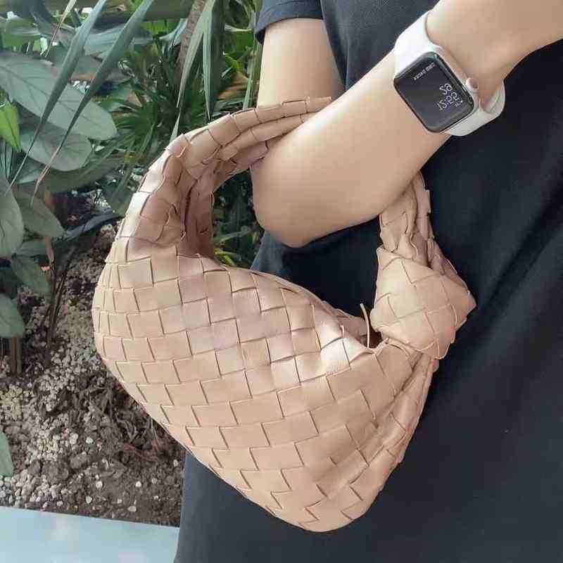 

Evening bag 2022 Fashion Handmade Woven Bag Leather Printed Shoulder Lady Crossbody Hobo Pu Knotted Handle Casual Handbag 20220607, Coffee