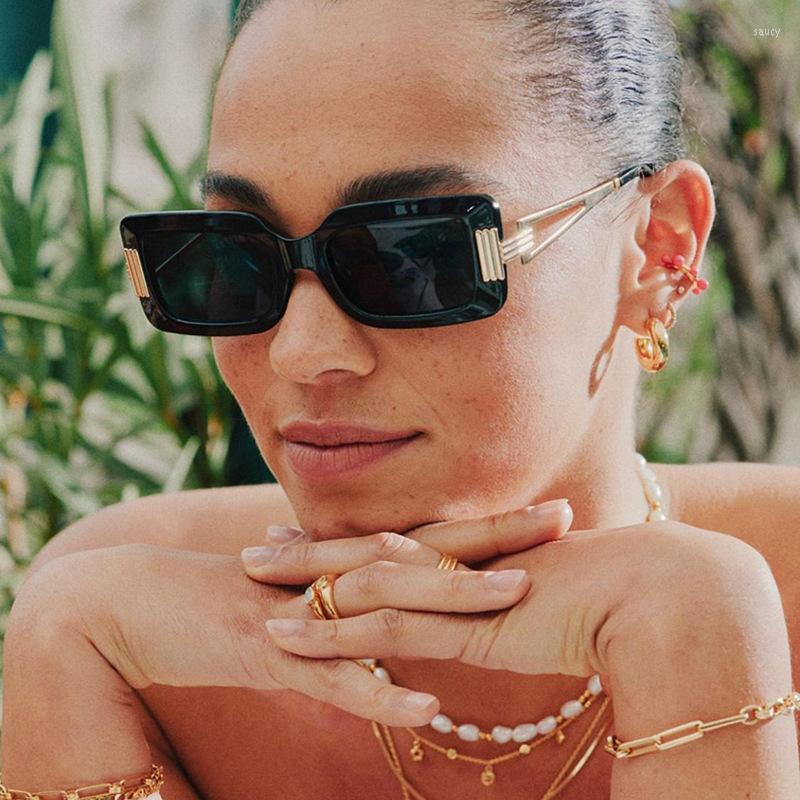 

Sunglasses Designer Square Women Men Fashion Vintage Trending Sun Glasses For Female Metal Punk Eyewear UV400