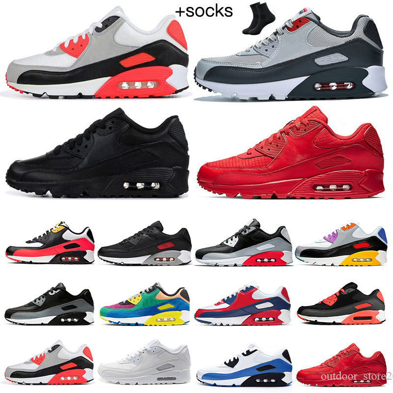 

2021 Running Shoes Sports Trainer Sneakers Triple Black White Rose Pink Hyper Turquoise Orange True Laser Blue City Pack London New 90 Camo Viotech Be 90S Mens Womens, Color 20