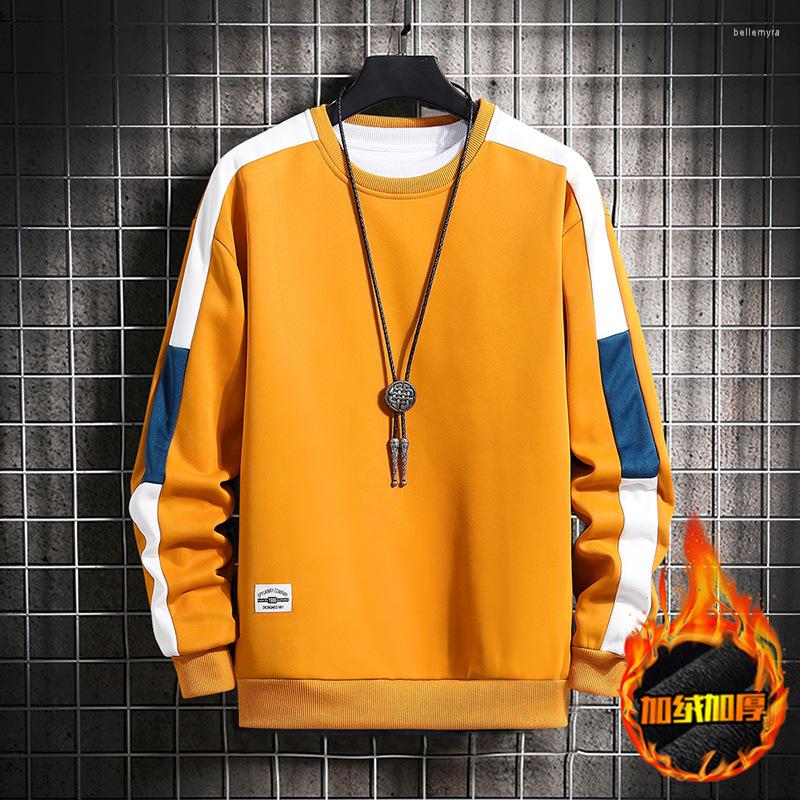 

Men's Hoodies Sweatshirts Men Streetwear Solid Pullover Casual O Neck Sweatshirt 2022 Spring Autumn, White green