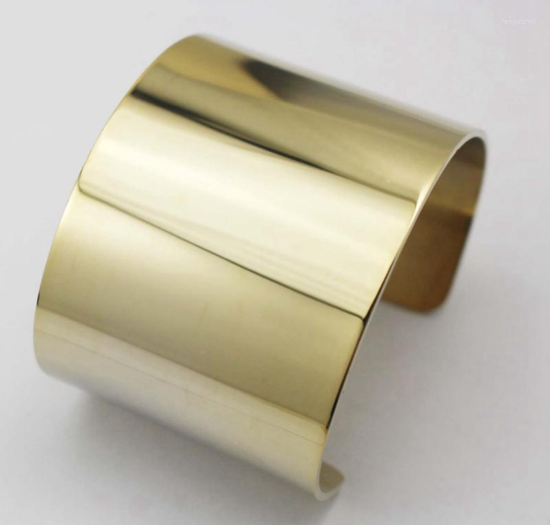 

Bangle Fashion Yellow Gold Color Wide Stainless Steel Bangles Europe And American Concise