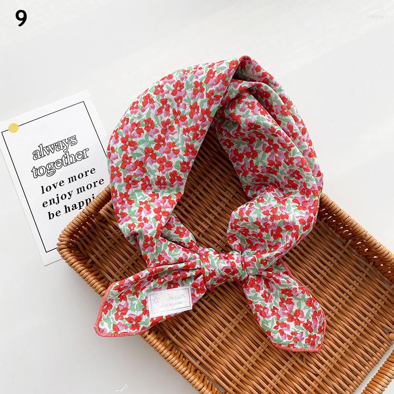 

Scarves 63 63cm Square Cotton Linen Scarf Women Fashion Print Small Neck Scarfs Lady Bandana Hand Kerchief Female Foulard Shawl 2022
