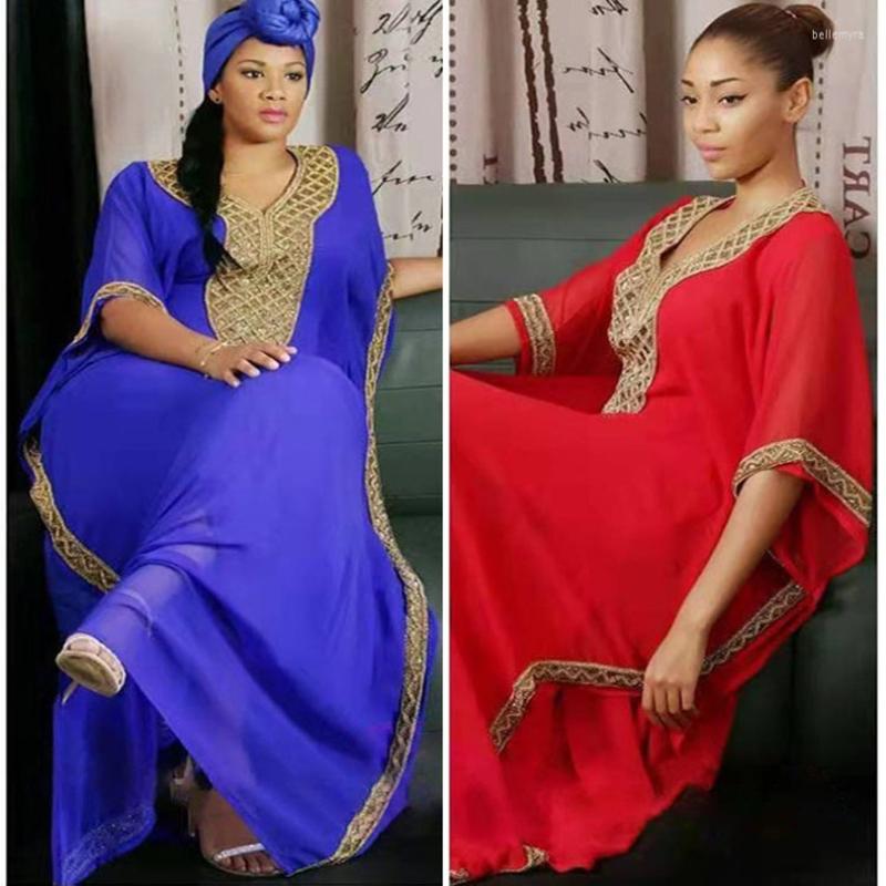 

Ethnic Clothing Kaftan Dubai Abaya Turkey Muslim Chiffon Maxi Dress Islam African Dresses For Women Plus Size Boubou Djellaba Femme