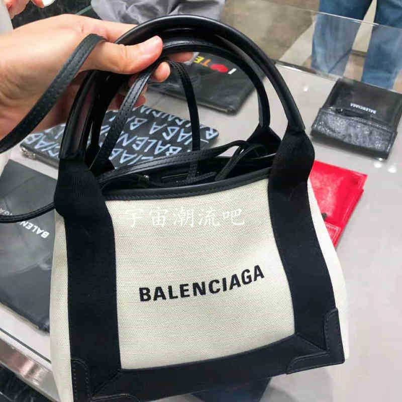 

Women's Bag balenciga Designer Handbags Navy Cabas Canvas Messenger