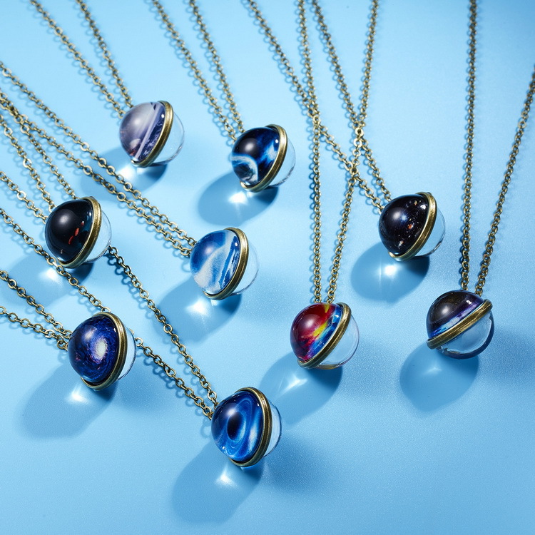 

Space Nightlight Chocker Necklace for Women Gold Color Starry Sky Pendant Necklace Fashion Jewelry Party Gift