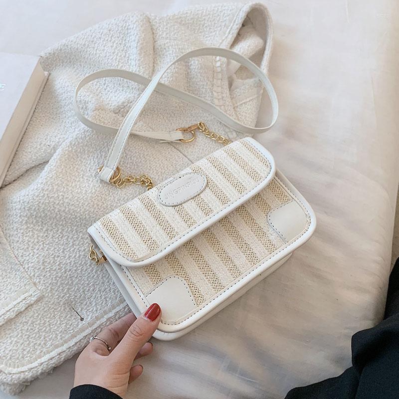 

Evening Bags Fashion Knitting Small Square Designer Simple Style Handbags For Women Pu Leather Female Shoulder Bag Summer Crossbody, Beige