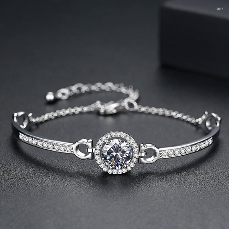 

Link Bracelets Brand Fashion Luxury For Women Wedding Party Copper Winter Round Bracelet Jewelry Ladies Classic