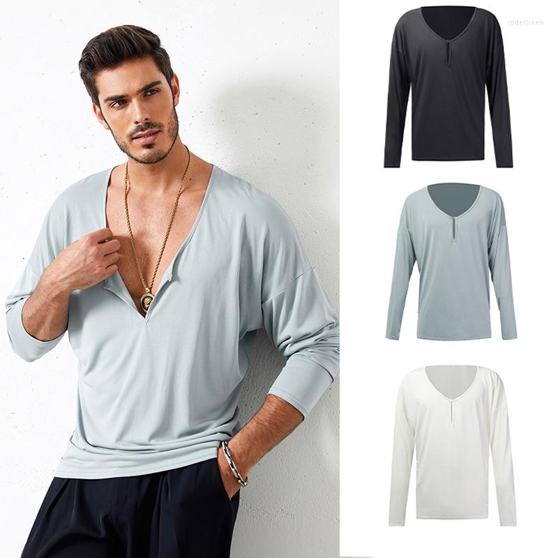 

Stage Wear 2022 Men Latin Dance Tops Loose Long Sleeve Shirt Modern Dancing Practice Clothes Dancewear SL5583, Blue