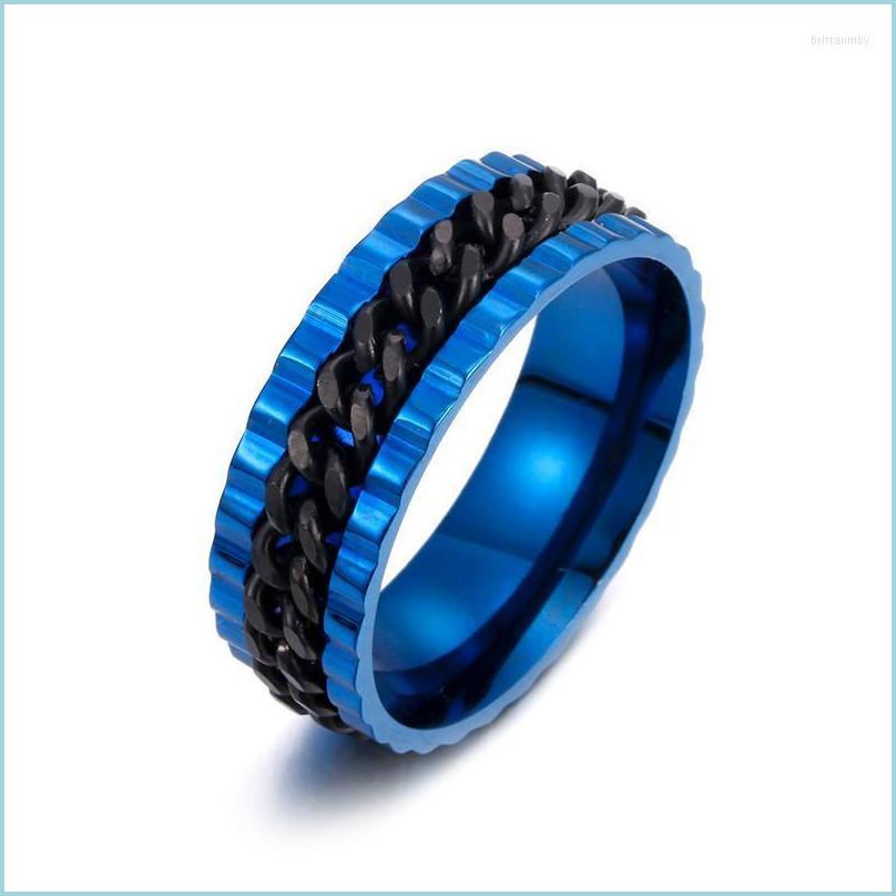 

Cluster Rings Cluster Rings Titanium Steel Rotatable Chain Couple Ring Ladies Classic Mtifunctional Jewelry Mens Corkscrew Ringclust Dh2Oq