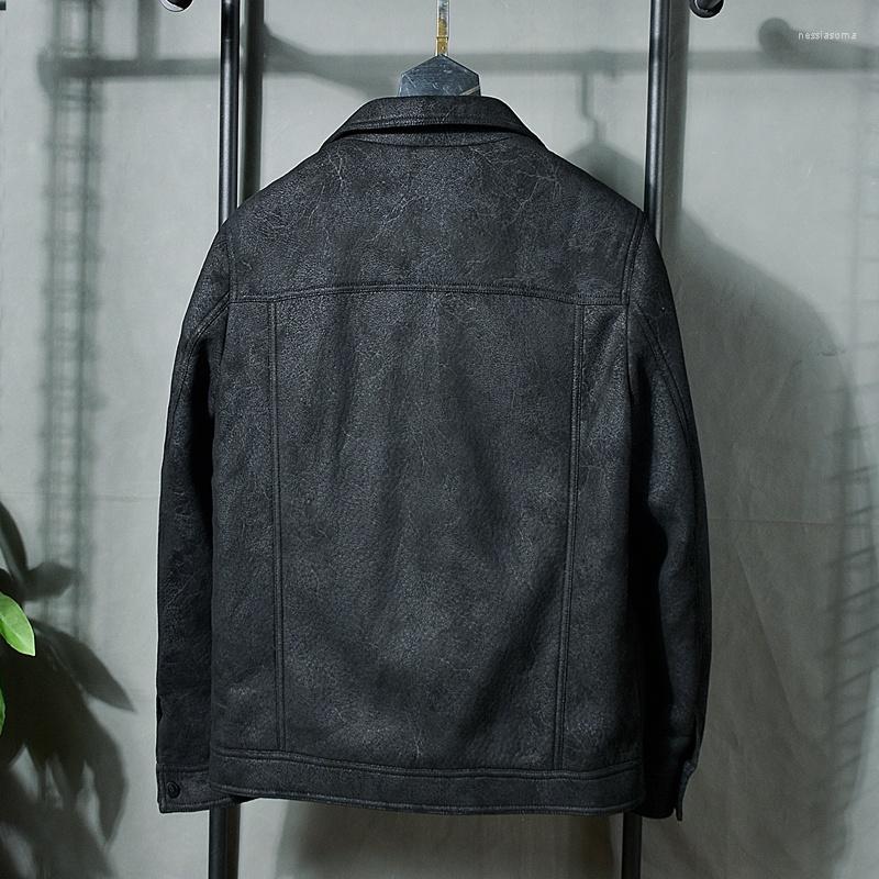 

Men's Jackets Mens Casual Autumn Short Loose High Street Jacket Turn-Down Collar Single Breasted Pockets Vintage Fashion Safari Style Coat, Picture shown