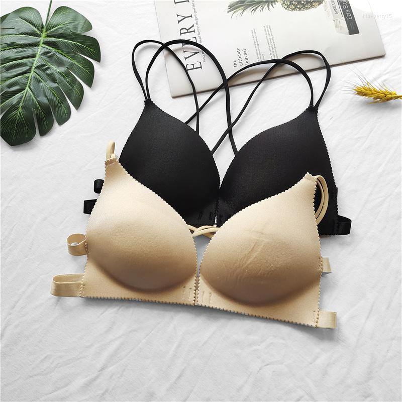 

Bustiers & Corsets Thin Shoulder Belt Bra Double Women's Sexy Cross Integrated Invisibl, Black
